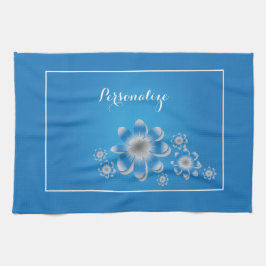 Paño De Cocina Margaritas Azules y Blancas Personaliza Moderno y 