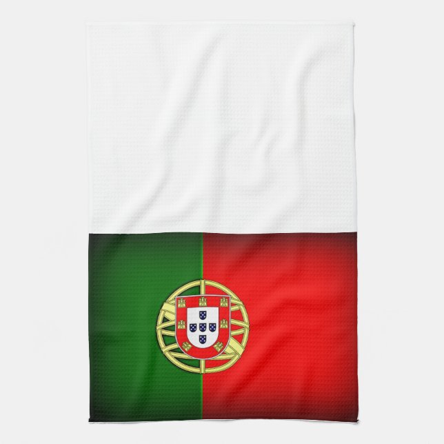 Paño De Cocina Margen negro de bandera de Portugal (Vertical)