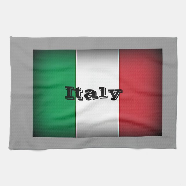 Paño De Cocina Margen oscuro de la bandera de Italia (Horizontal)