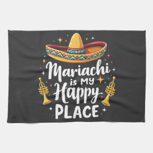 Paño De Cocina Mariachi es mi feliz lugar México Música saxofónic