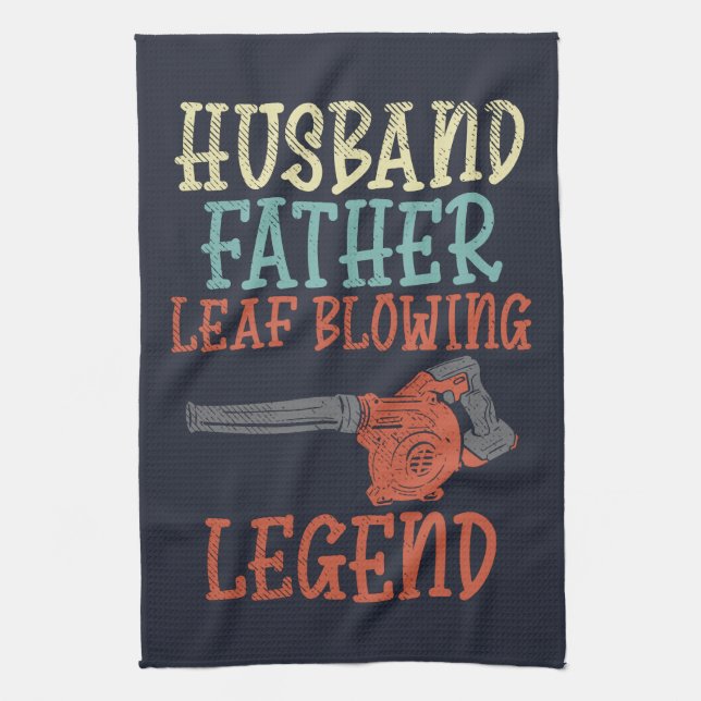 Paño De Cocina Marido padre Leaf Blower Leyenda Caída Gag (Vertical)