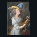 Paño De Cocina Marie Antoinette soplando un chicle rosa<br><div class="desc">Remix de pintura al óleo de época de Marie Antoinette soplando un chicle rosa.</div>