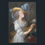 Paño De Cocina Marie Antoinette soplando un chicle rosa<br><div class="desc">Remix de pintura al óleo de época de Marie Antoinette soplando un chicle rosa.</div>