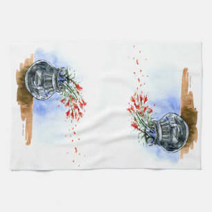 Paño De Cocina Marihuana suroeste de pincel indio de flores silve