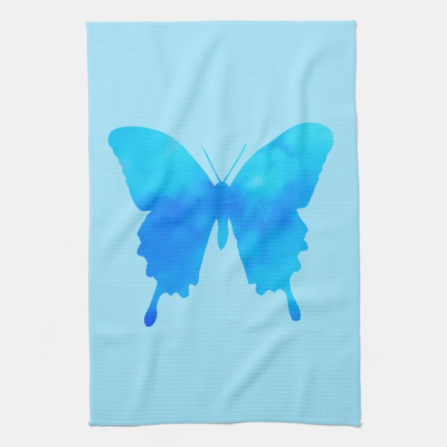 Paño De Cocina Mariposa acuarela - Tonos de azul cielo (Vertical)