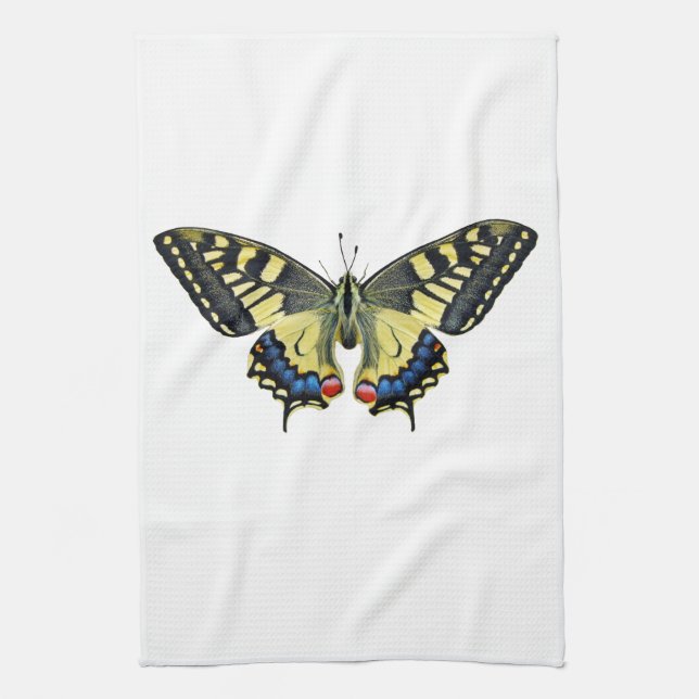 Paño De Cocina Mariposa amarilla y negra    (Vertical)