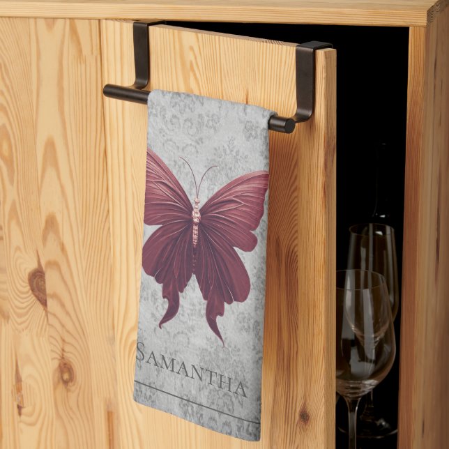 Paño De Cocina Mariposa de Jeweld Rojo (Pliegue de tercios)