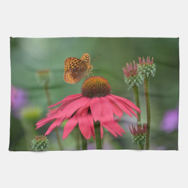 Paño De Cocina Mariposa En La Conflor (Horizontal)