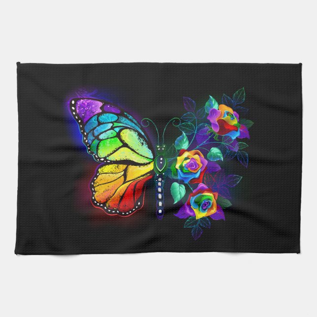 Paño De Cocina Mariposa florida arcoiris (Horizontal)