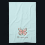 Paño De Cocina Mariposa moderna simple personalizada<br><div class="desc">Una bonita toalla decorativa de té con mariposa personalizada con tu nombre. Hace un divertido añadido a su cocina. Diseñado para ti por Blackberry Boulevard.</div>