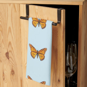 Paño De Cocina Mariposa Monarca Azul Pastel