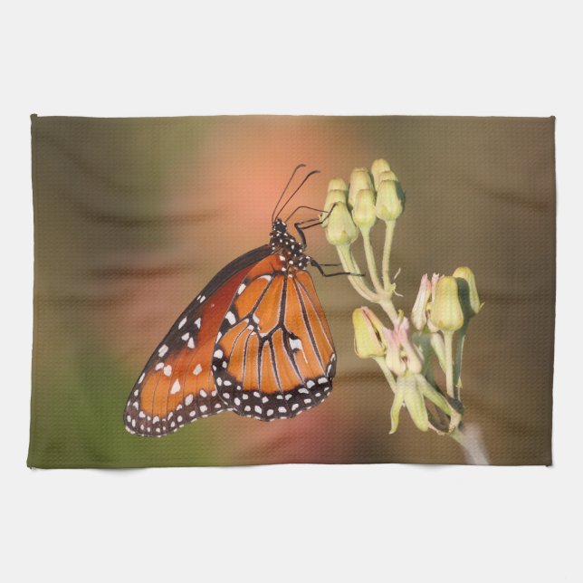 Paño De Cocina Mariposa reina en una rama (Horizontal)