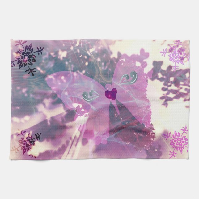 Paño De Cocina Mariposa rosa (Horizontal)