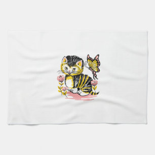 Paño De Cocina Mariposa y gatitos