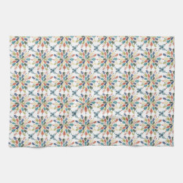 Paño De Cocina Mariposas acuarelas y flores abstractas