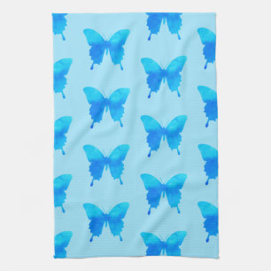 Paño De Cocina Mariposas acuáticas - Tonos azules del cielo