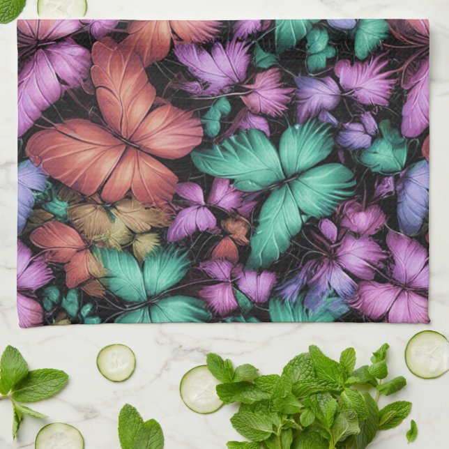 Paño De Cocina Mariposas Coloridas Imprimir (Doblado)