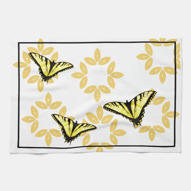 Paño De Cocina Mariposas de cereal amarillo (Horizontal)