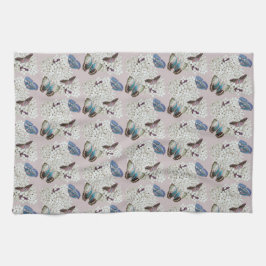 Paño De Cocina Mariposas en lavanda vintage