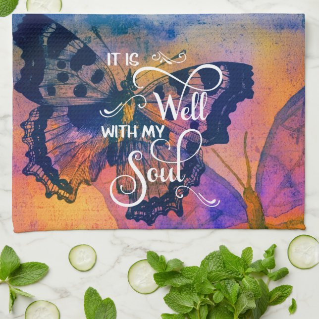 Paño De Cocina Mariposas Está bien  (Doblado)