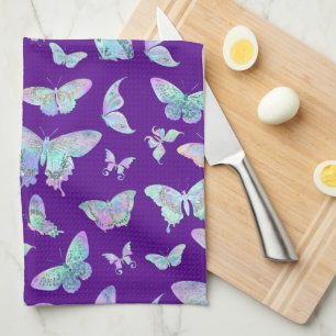 Paño De Cocina Mariposas irlandesas bonitos en morado