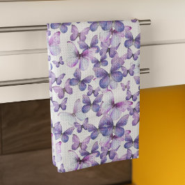 Paño De Cocina Mariposas Moradas Coloridas Modernas