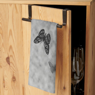 Paño De Cocina Mariposas negras y blancas