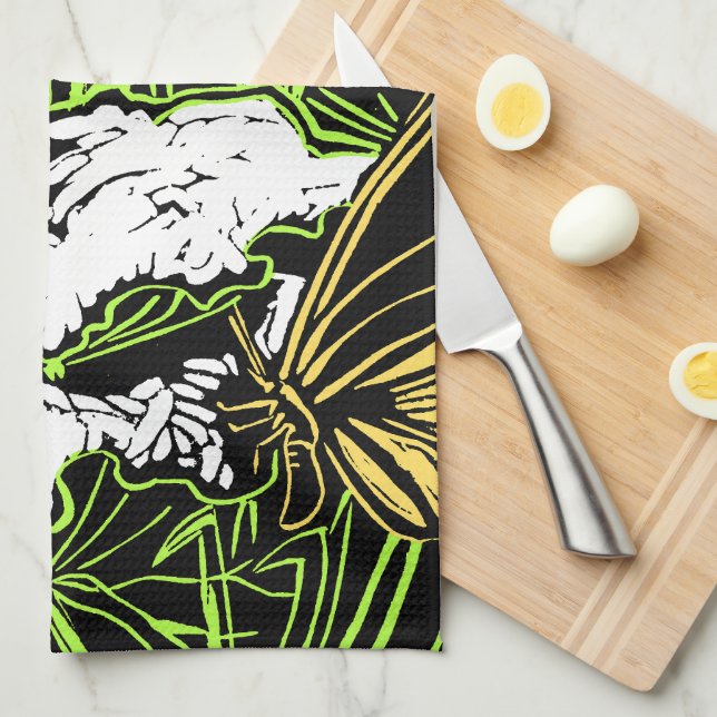 Paño De Cocina Mariposas y encaje de la Reina Ana (Doblado Cuarto)