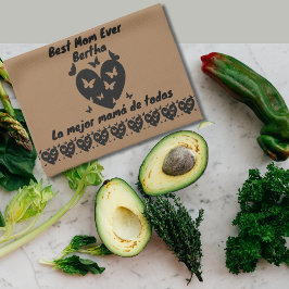 Paño De Cocina Mariposas y nombre personalizado del corazón, marr