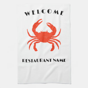 Paño De Cocina Marisco moderno bienvenido personalizado de cangre