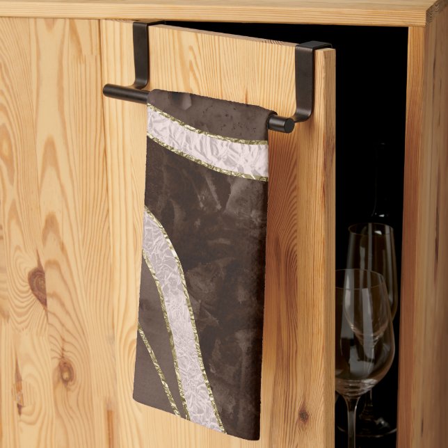 Paño De Cocina Mármol Agata Oro Glam 5 (Pliegue de tercios)
