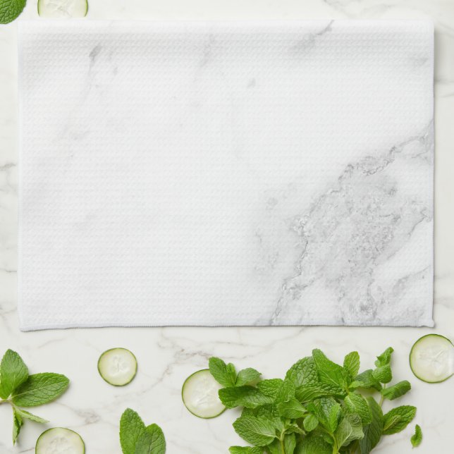 Paño De Cocina Mármol Blanco  (Doblado)