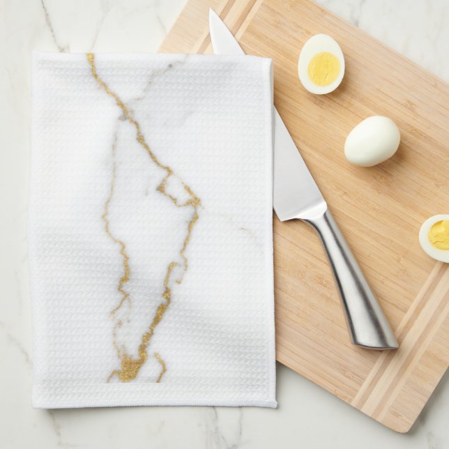 Paño De Cocina Mármol Blanco (Doblado Cuarto)