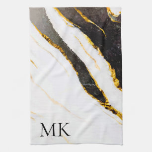 Paño De Cocina Mármol blanco y negro