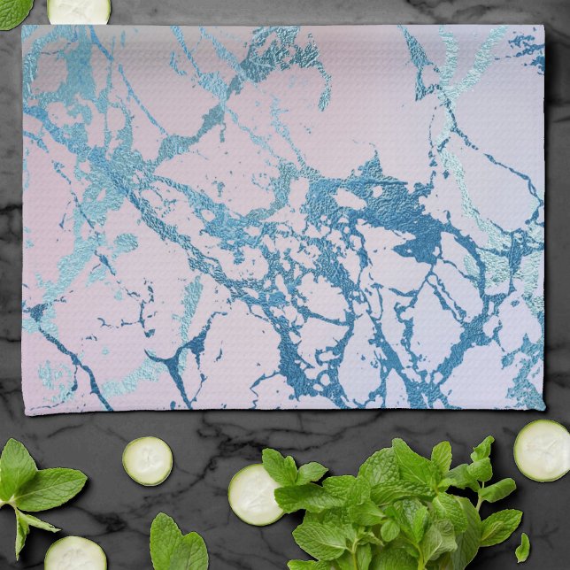 Paño De Cocina Mármol irlandés | Faux Holo Blue Pink (Subido por el creador)