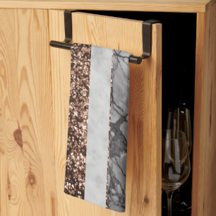 Paño De Cocina Mármol Leopardo Brillo Rayas Glam 3