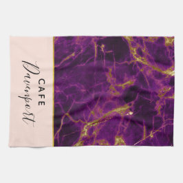 Paño De Cocina Mármol morado y dorado moderno