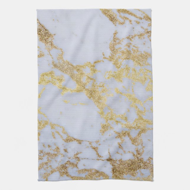 Paño De Cocina Mármol Purpurina de oro moderno de moda (Vertical)