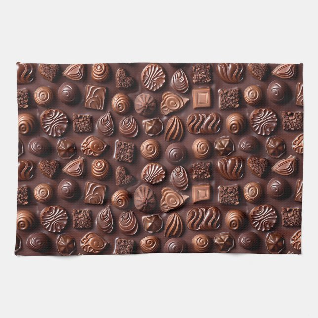 Paño De Cocina Marrón Acogedor Moderno Único Chocolate (Horizontal)