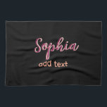 Paño De Cocina marron añadir nombre chica jefe texto negro elegan<br><div class="desc">diseño de circunferencia</div>