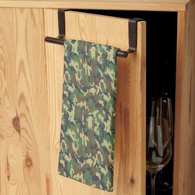 Paño De Cocina Marrón de arbol y camo verde para papá (Pliegue de tercios)