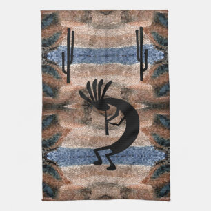 Paño De Cocina Marrón del desierto suroeste de Kokopelli 2 Mosai