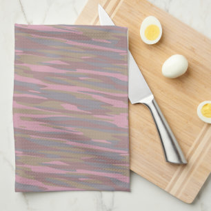 Paño De Cocina Marrón rosado, rosa desvaído, camuflaje de niebla