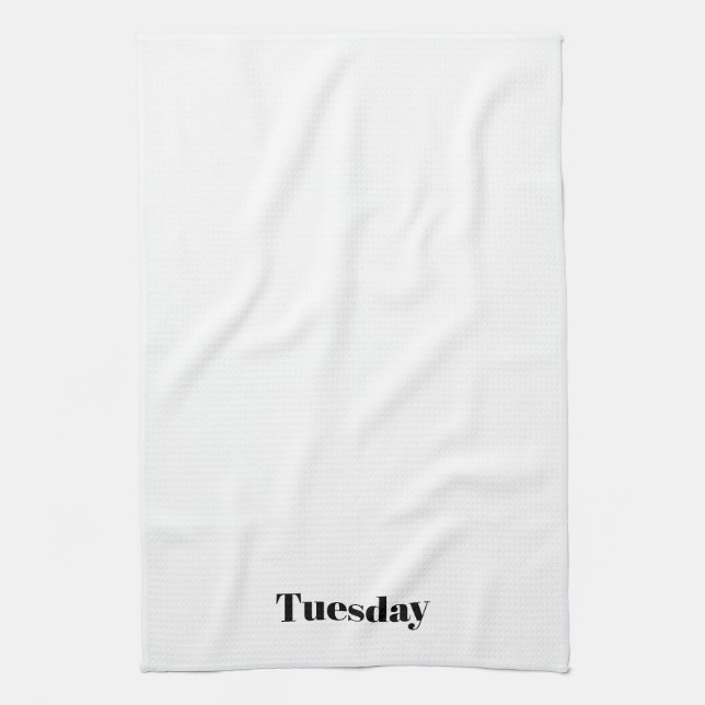 Paño De Cocina "Martes" blanco negro minimalista (Vertical)