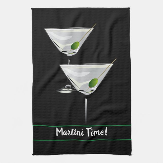Paño De Cocina Martini Time Personalizado Bar (Vertical)