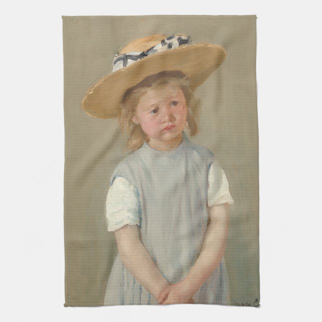 Paño De Cocina Mary Cassatt - Niño en un Gorra de paja (Vertical)