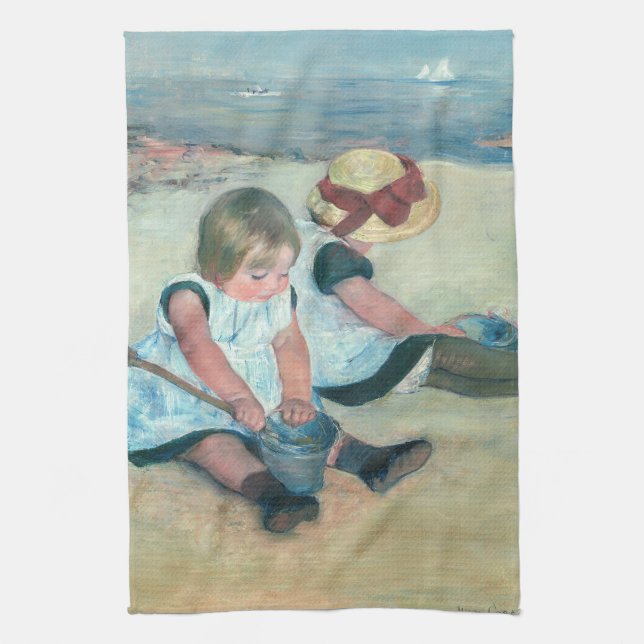 Paño De Cocina Mary Cassatt - Niños jugando en la playa (Vertical)