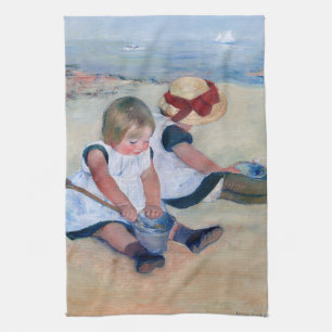 Paño De Cocina Mary Cassatt Niños jugando en la playa 1884