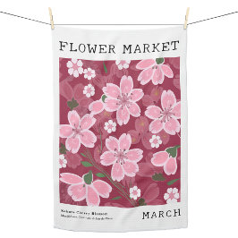 Paño De Cocina Marzo Mercado de flores de nacimiento Impresión de