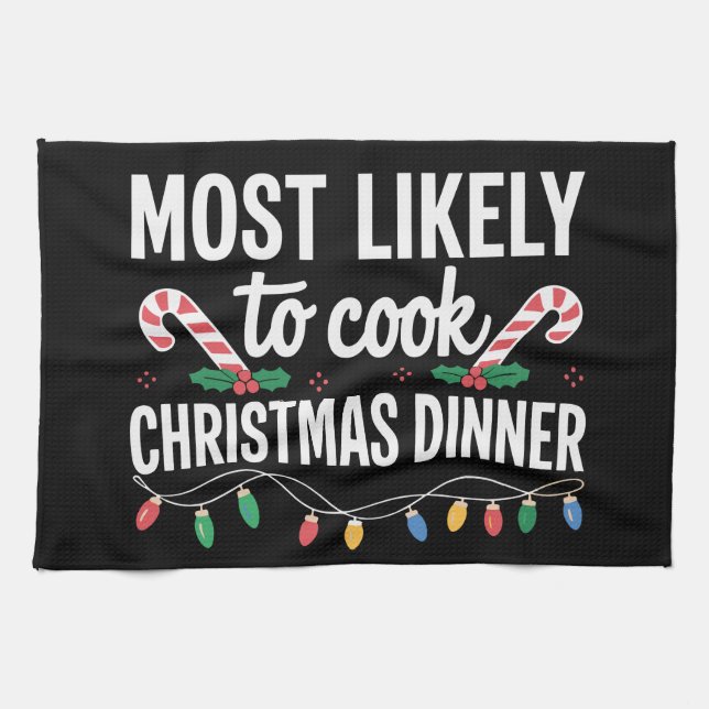 Paño De Cocina Más Probable De Cocinar La Cena De Navidad Diverti (Horizontal)